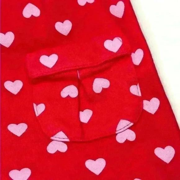Carter’s - Red w Pink Hearts Overalls Dress- size 18 Months - Picture 2 of 5